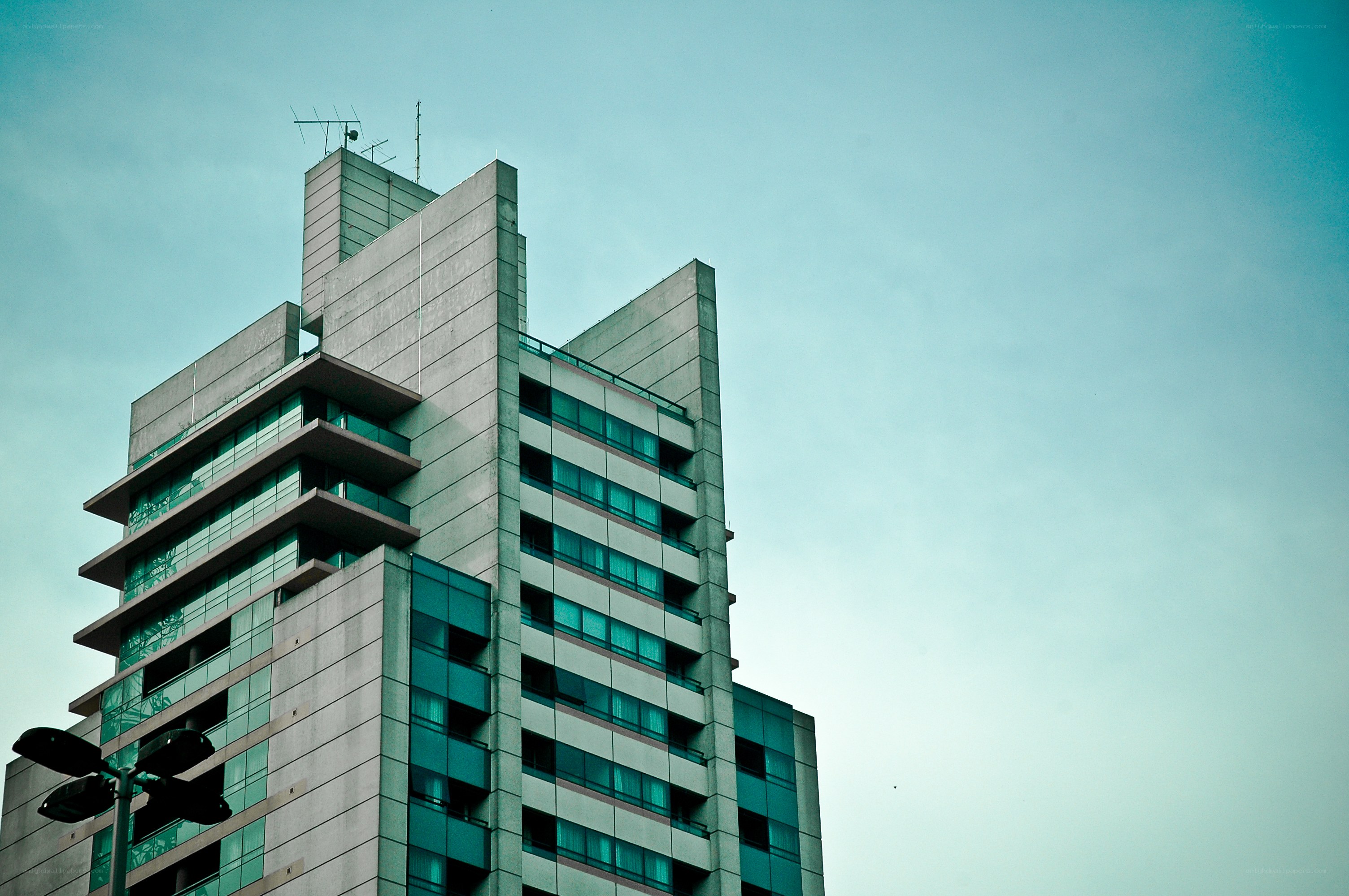 Modern building against blue sky