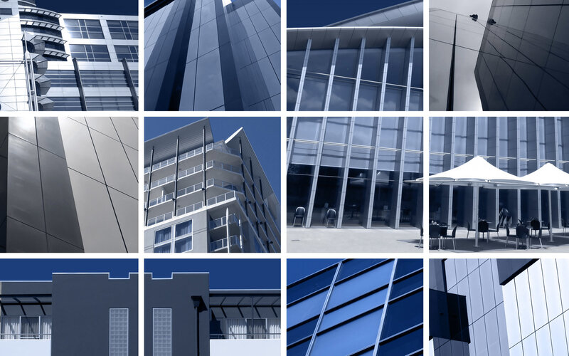 modern building architecture collage