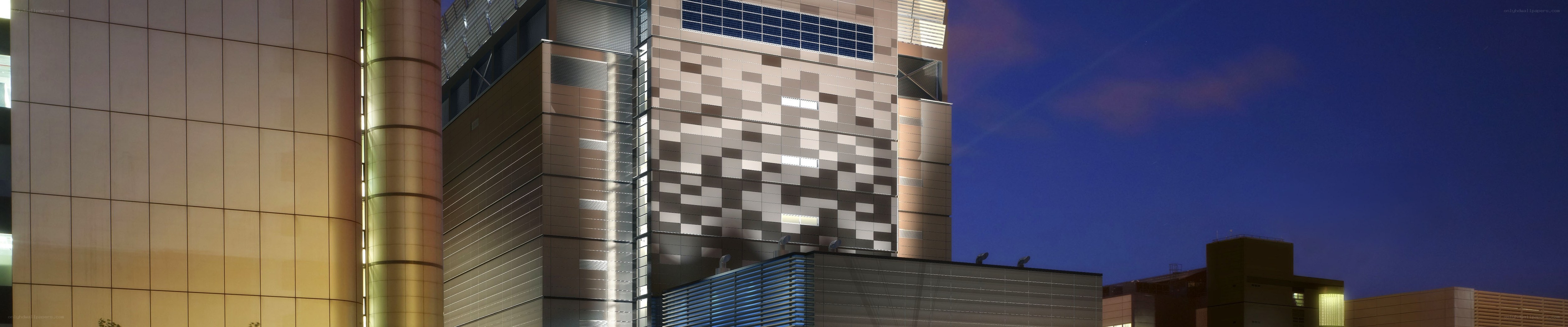 modern building at dusk