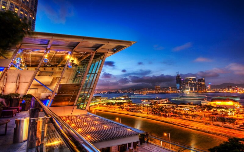Modern Building at Dusk — Blue, Dramatic, Night