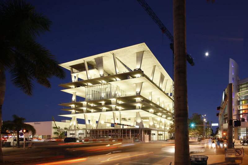 Modern building at night