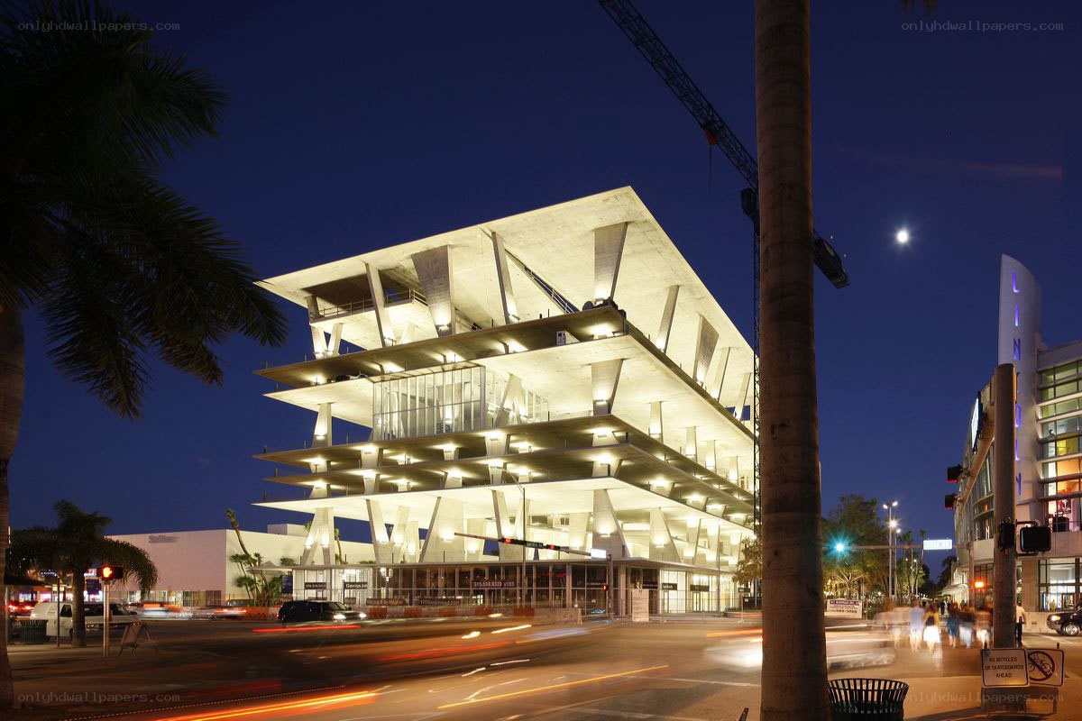 Modern building at night