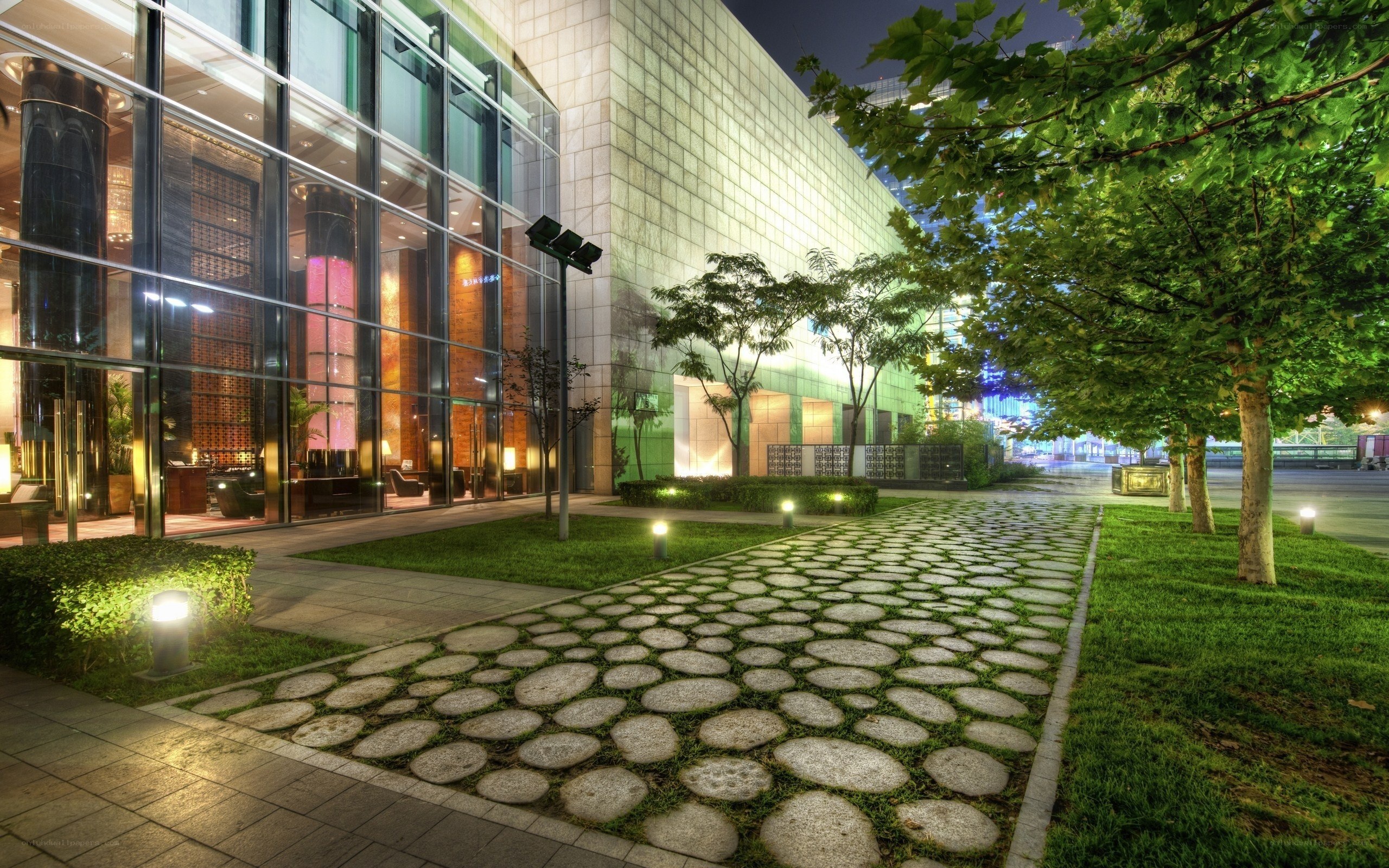 Modern building at night