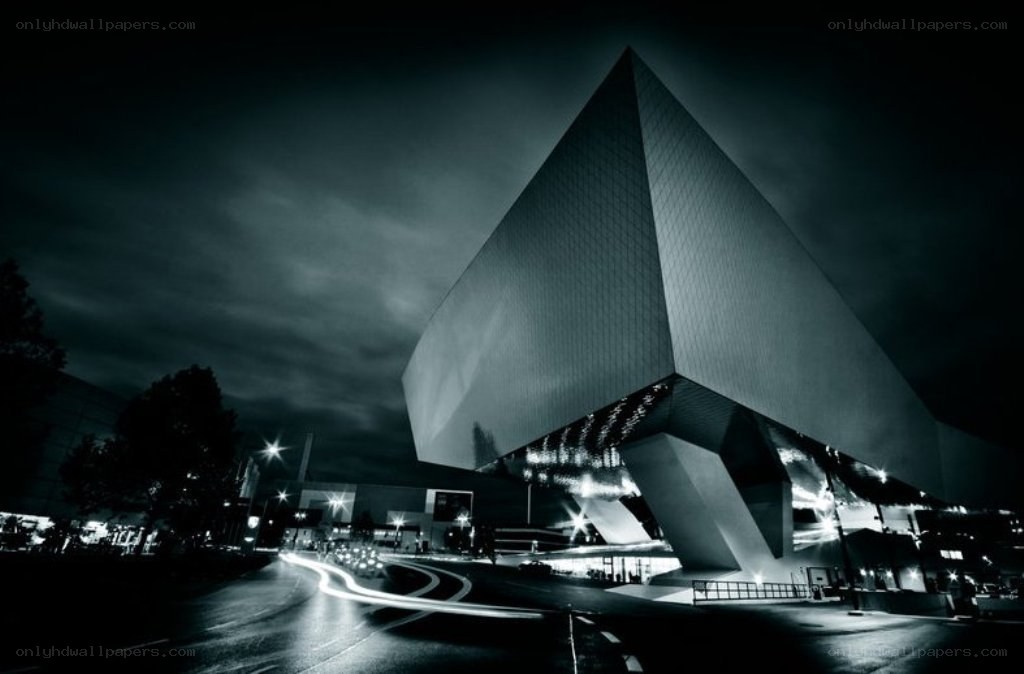Modern building at night