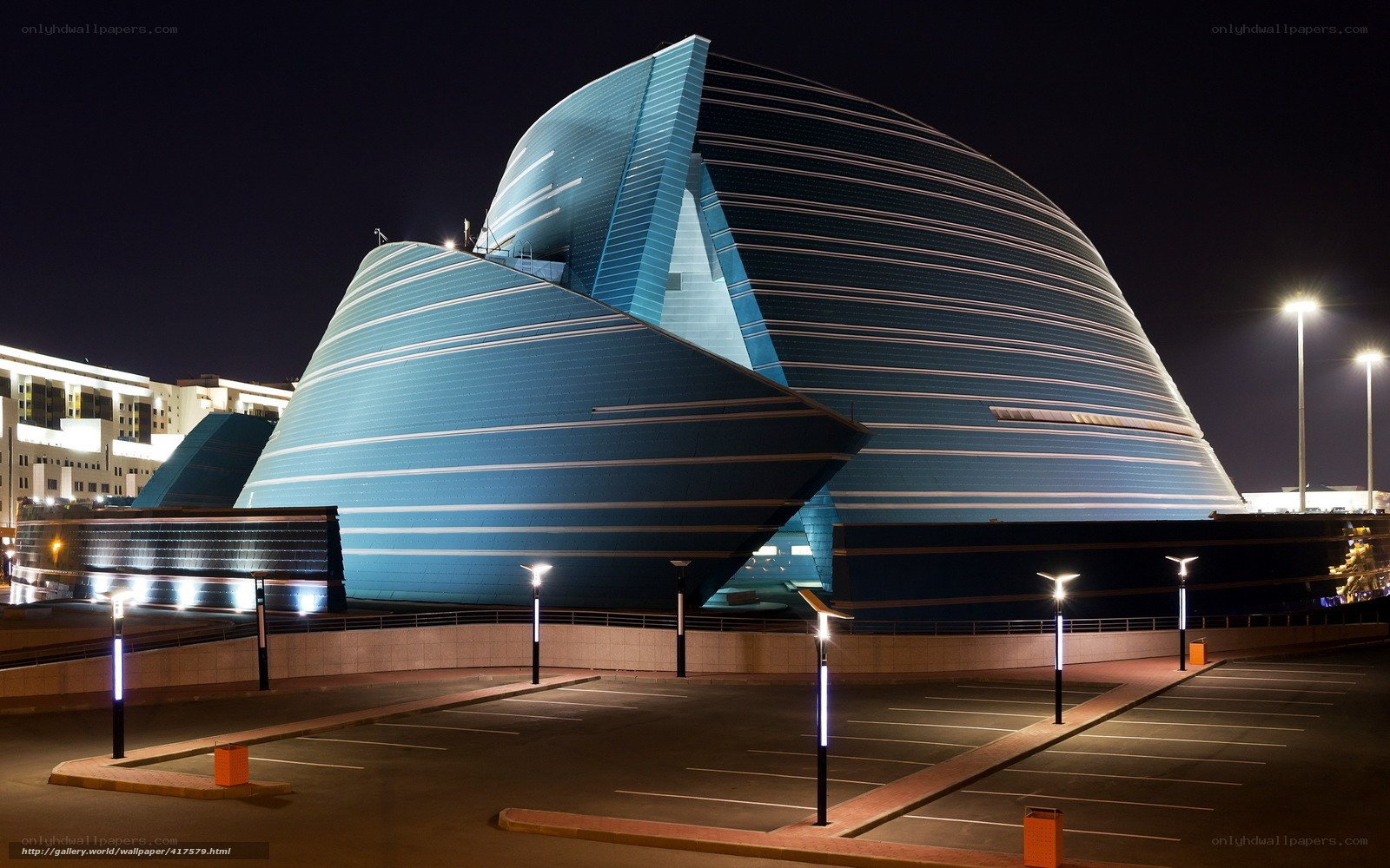 Modern building at night
