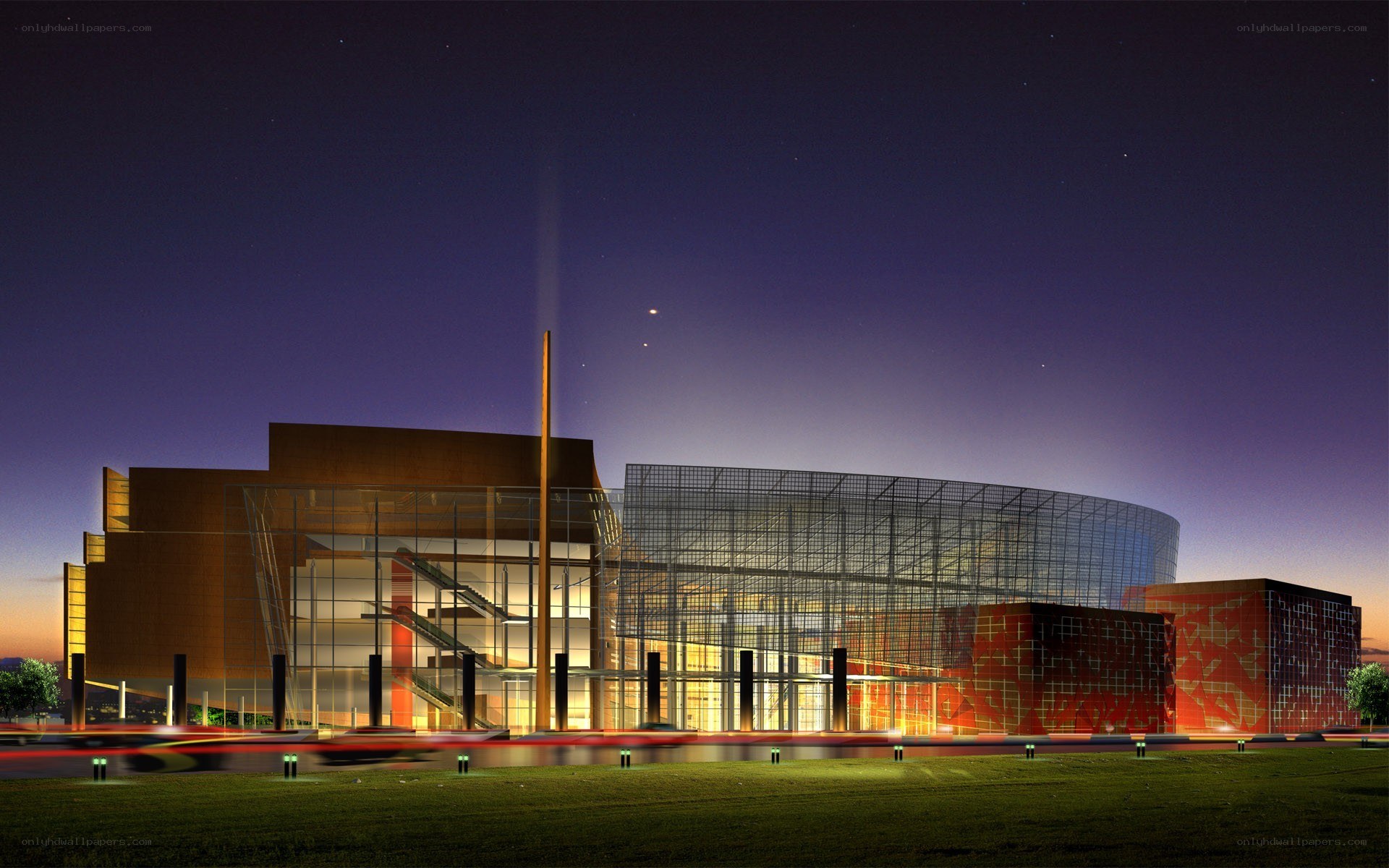 modern building at night