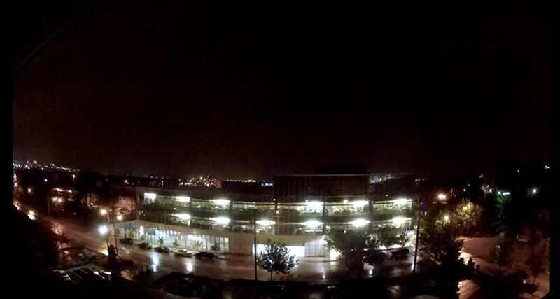 Modern Building at Night — Black, Dark