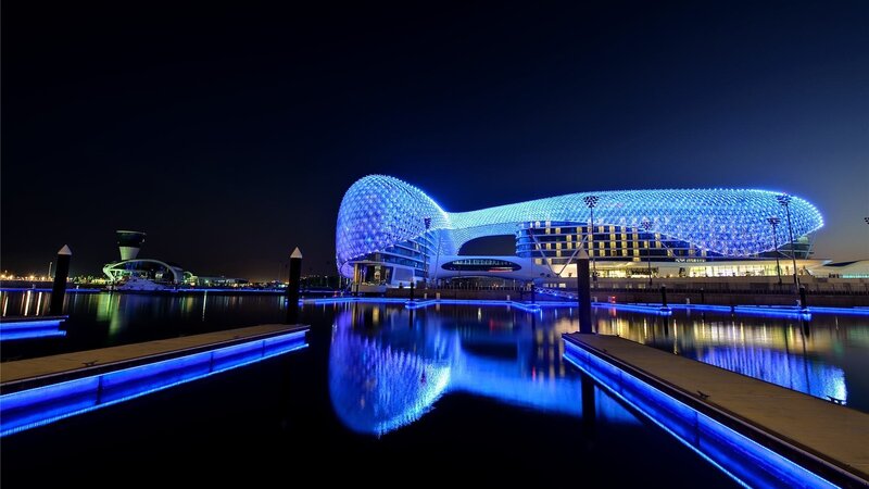 Modern Building at Night — Blue, Dramatic, Photograph, Dock, Water