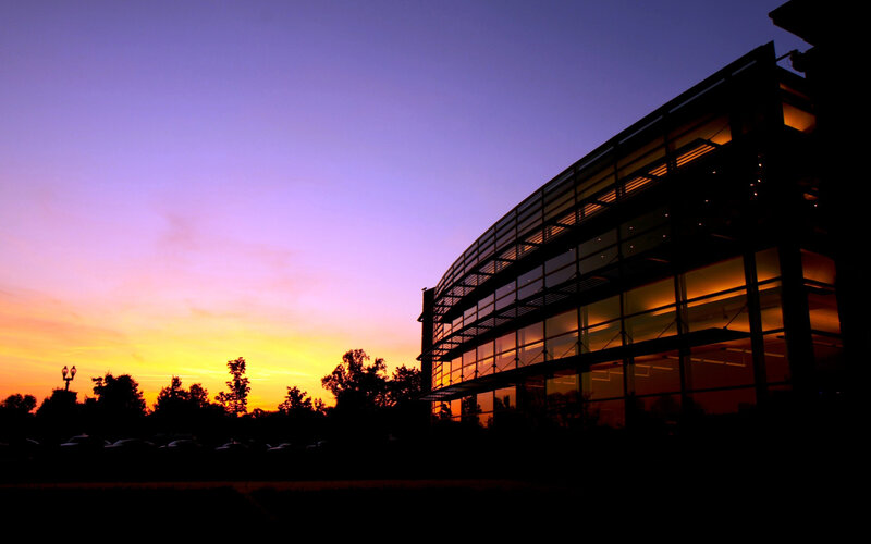Modern Building at Sunset — Purple