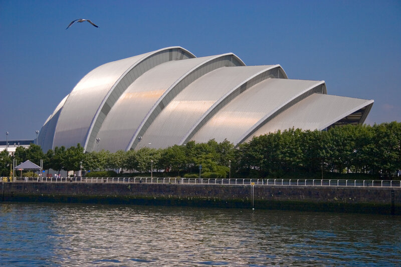 modern building by the water