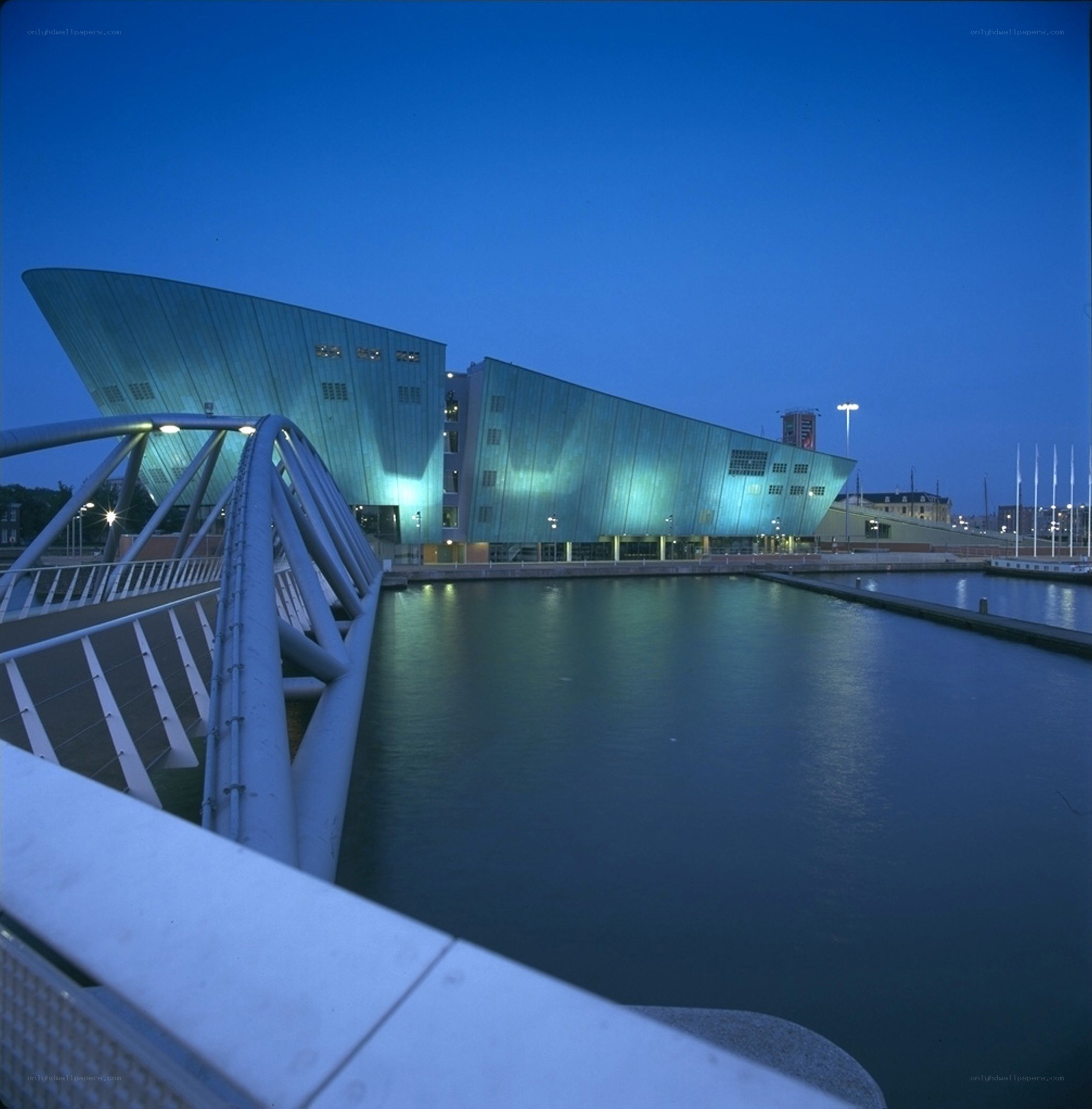 modern building by the water