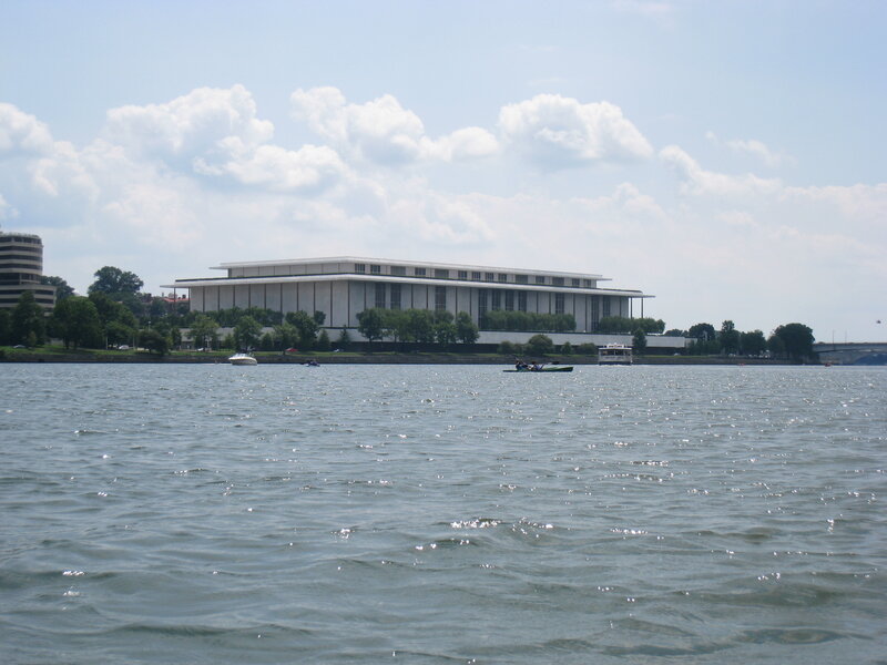 modern building by the water