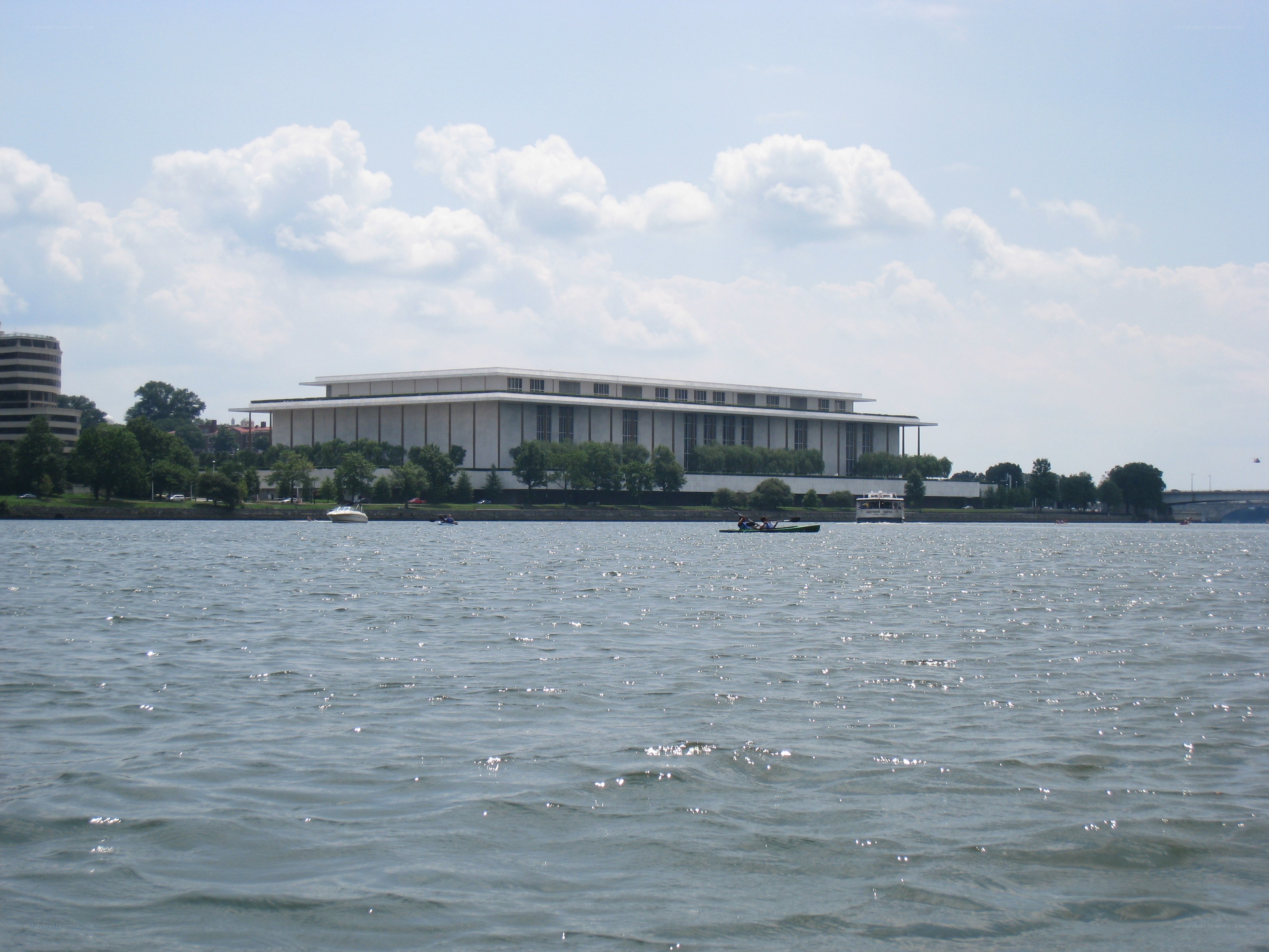 modern building by the water