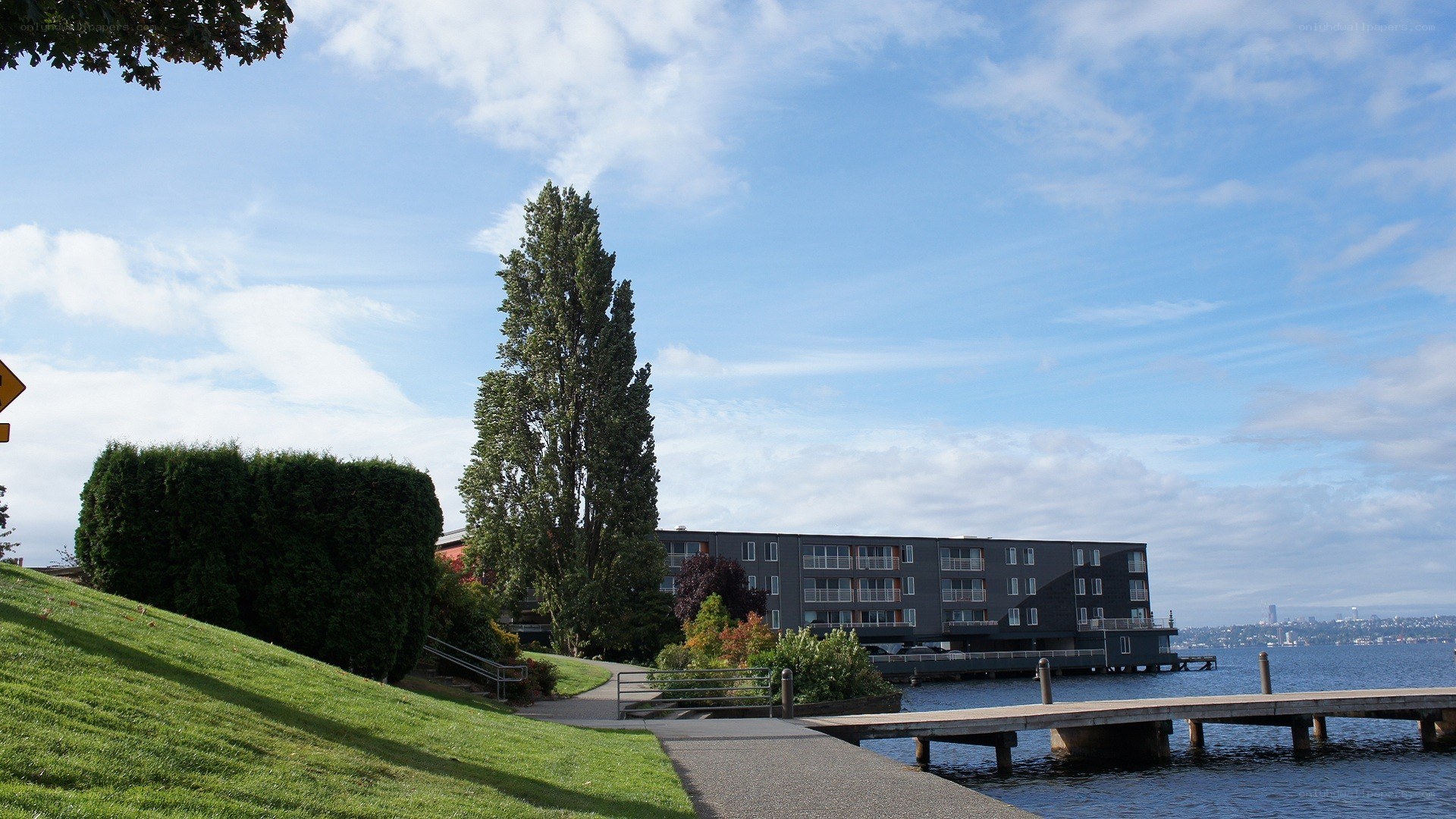 Modern building by the waterfront