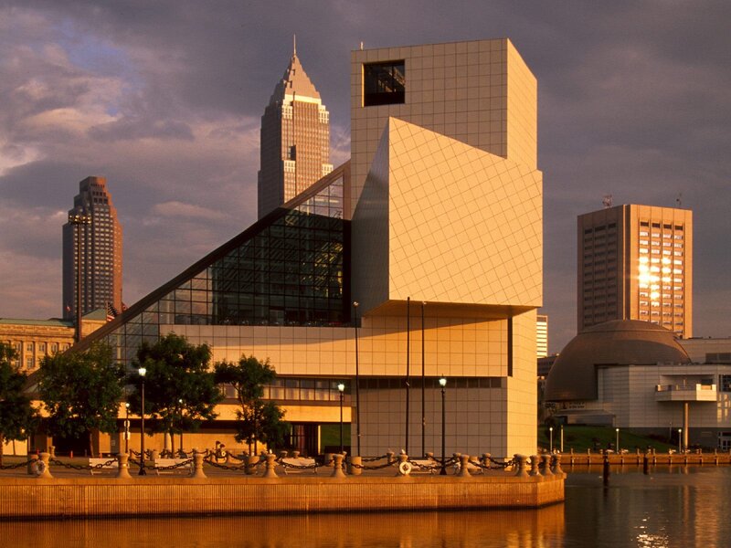 Modern Building by Water — Gold