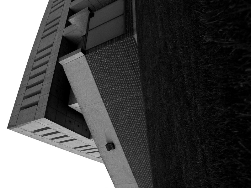 Modern Building Corner — Black, Dramatic