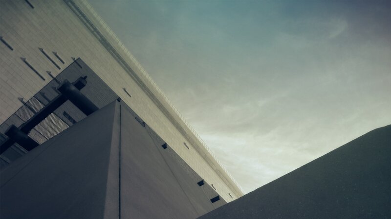 Modern Building Corner — Gray, Dramatic, Photograph
