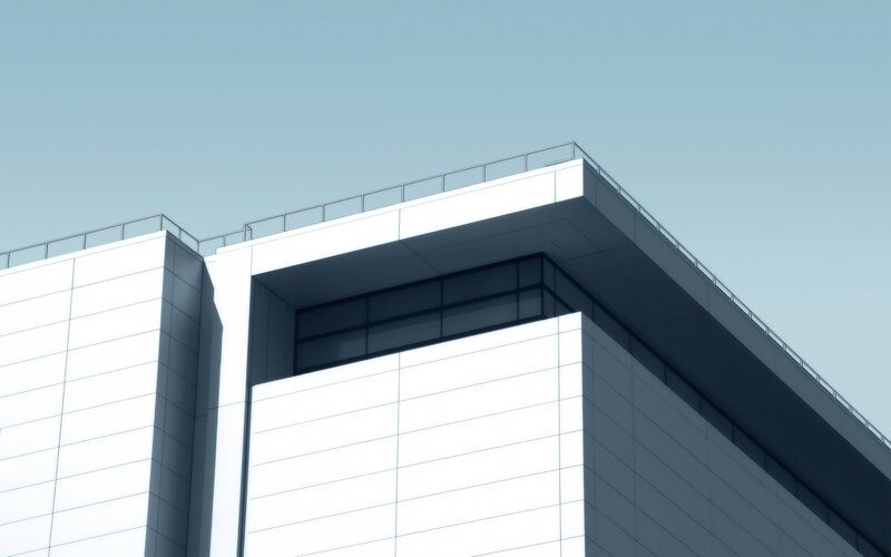 Modern Building Corner — White
