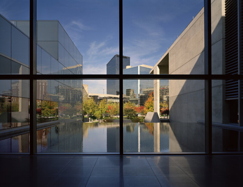 Modern building courtyard view