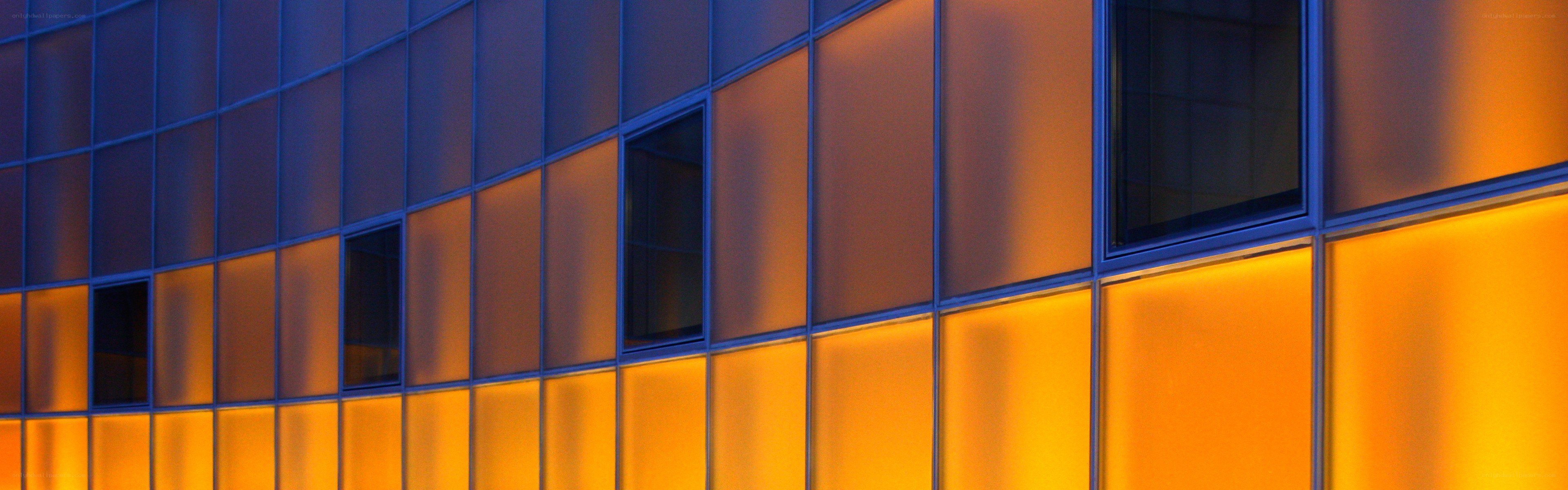 modern building facade at night