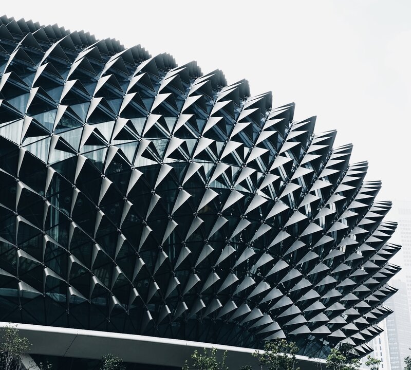 Modern Building Facade — Black, Dramatic, Photograph, Glass
