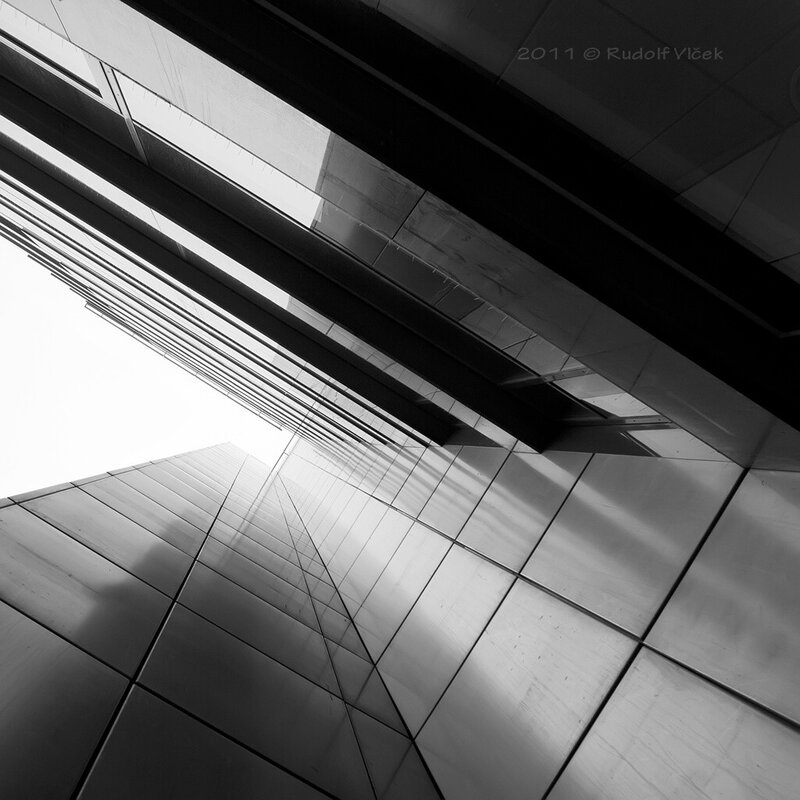 Modern Building Facade — Black, Dramatic, Photograph, Sky, Shadows