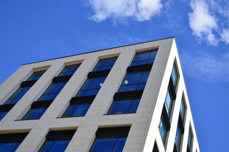 Modern Building Facade — Blue, Clear