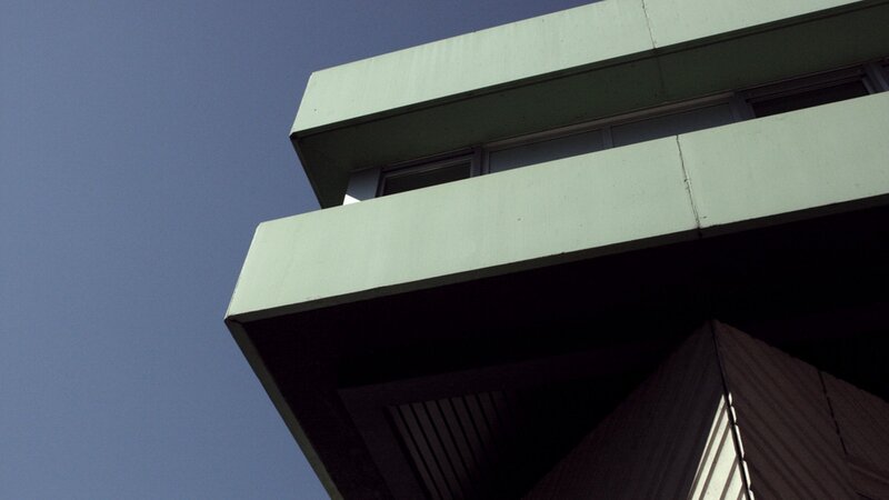 Modern Building Facade — Blue, Dramatic, Afternoon, Photograph, Sky, Balcony