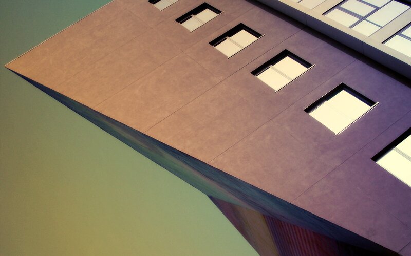 Modern Building Facade — Brown, Dramatic