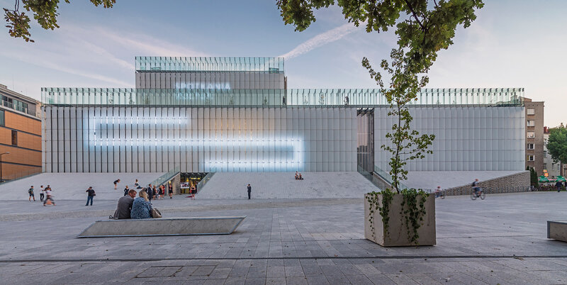Modern Building Facade — Gray, Calm