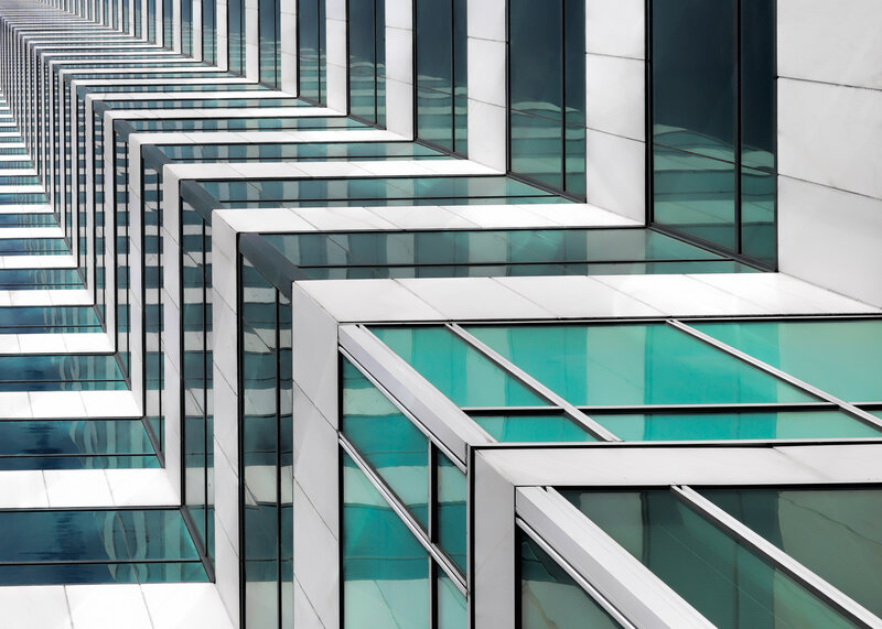 Modern Building Facade — White, Geometric