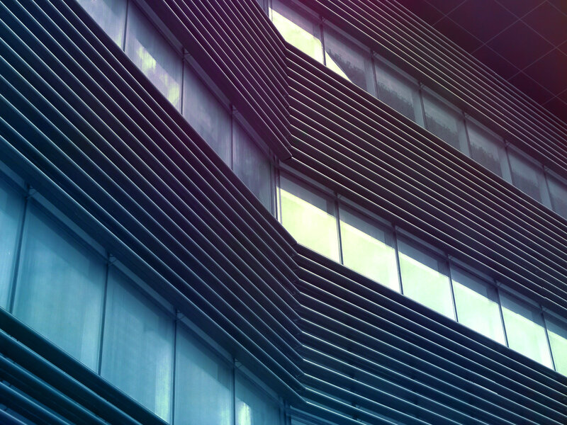 Modern building facade with glass and metal