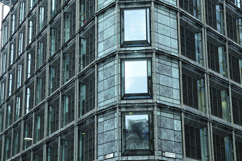 modern building facade with glass windows