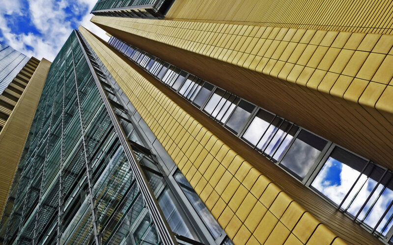 Modern Building Facade — Yellow