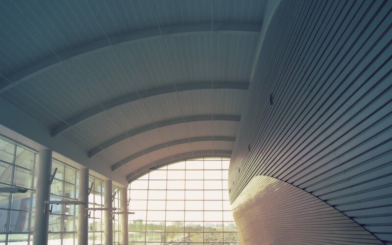 Modern Building Interior — Blue, Serene