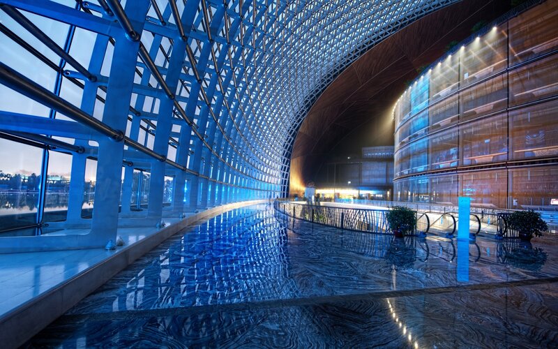 Modern Building Interior — Blue