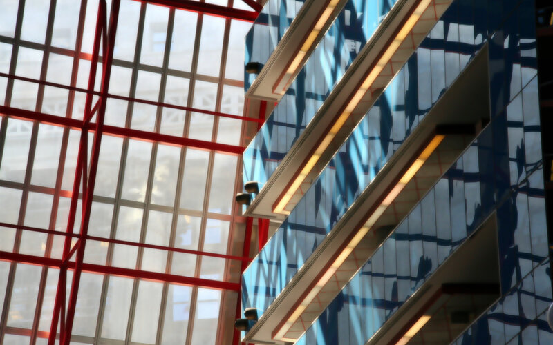 Modern Building Interior — Red