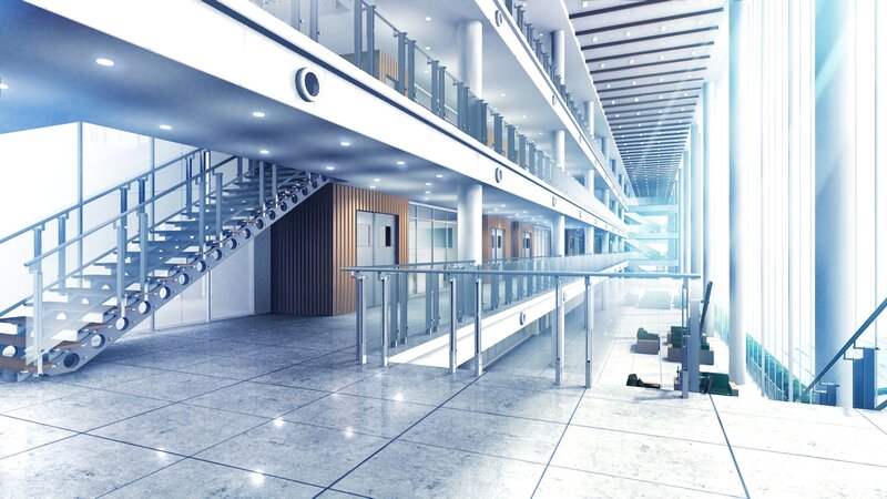 Modern Building Interior — White, Clean