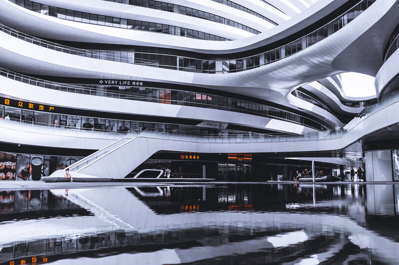 Modern Building Interior — White, Dramatic