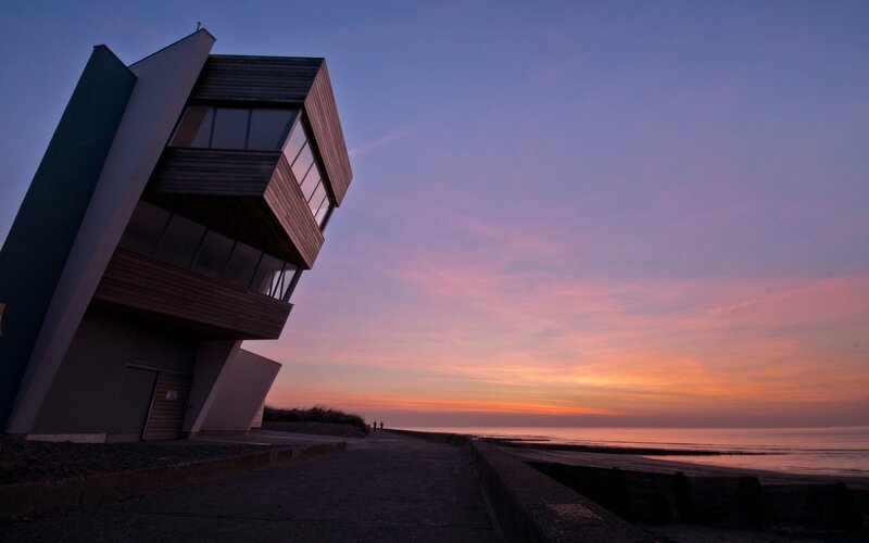 Modern Building on Beach