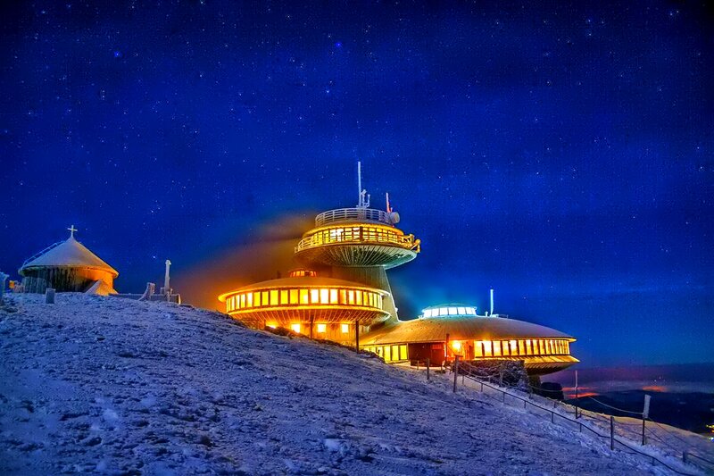 Modern Building on Mountain