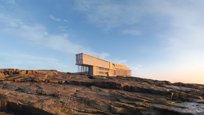 Modern Building on Rocks