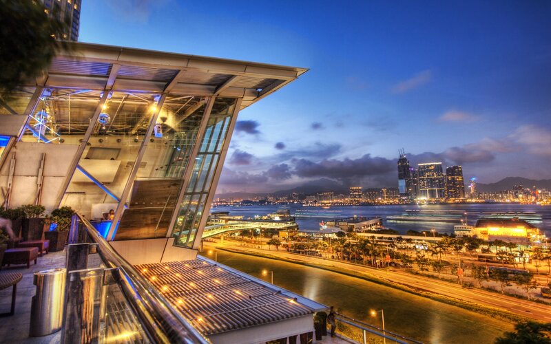 Modern Building Overlooking City