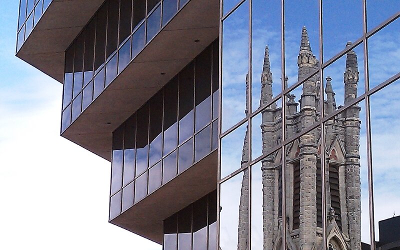 Modern building reflects historic church