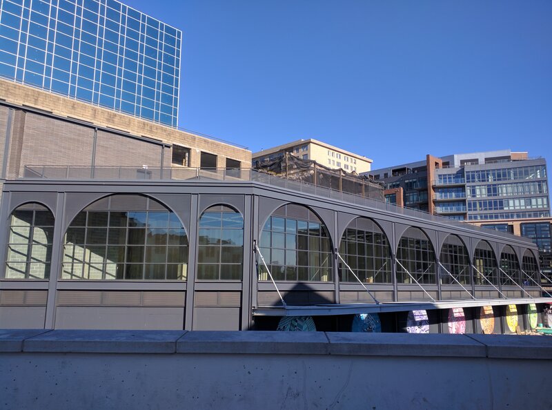 Modern Building with Arched Windows