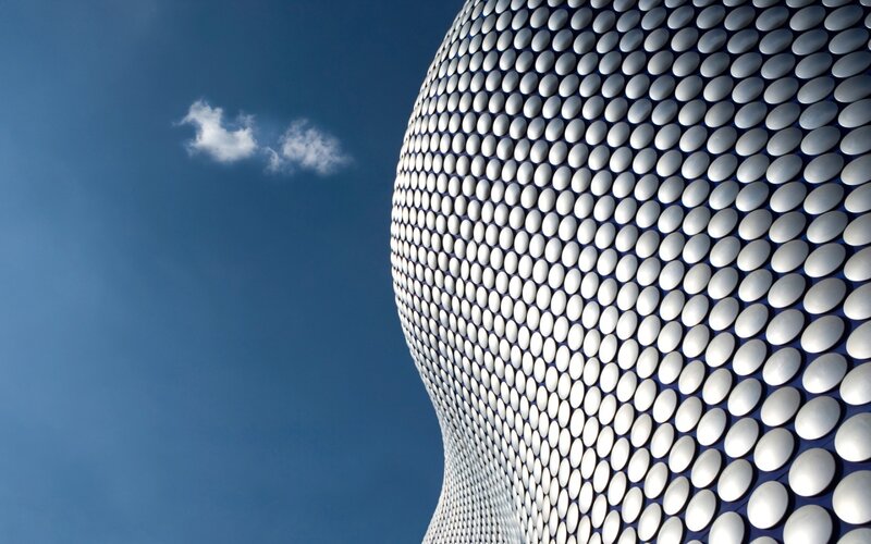 Modern building with circular pattern