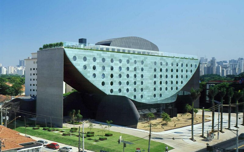 Modern building with circular windows