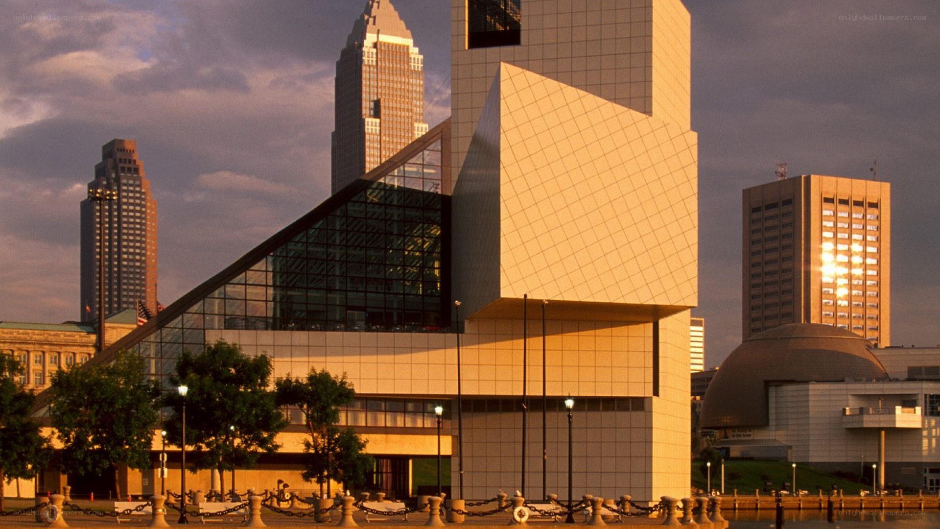 modern building with city skyline