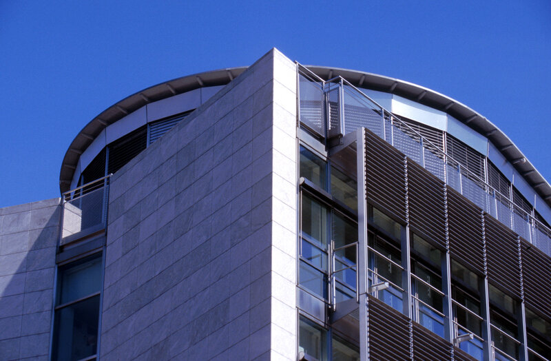 modern building with curved roof