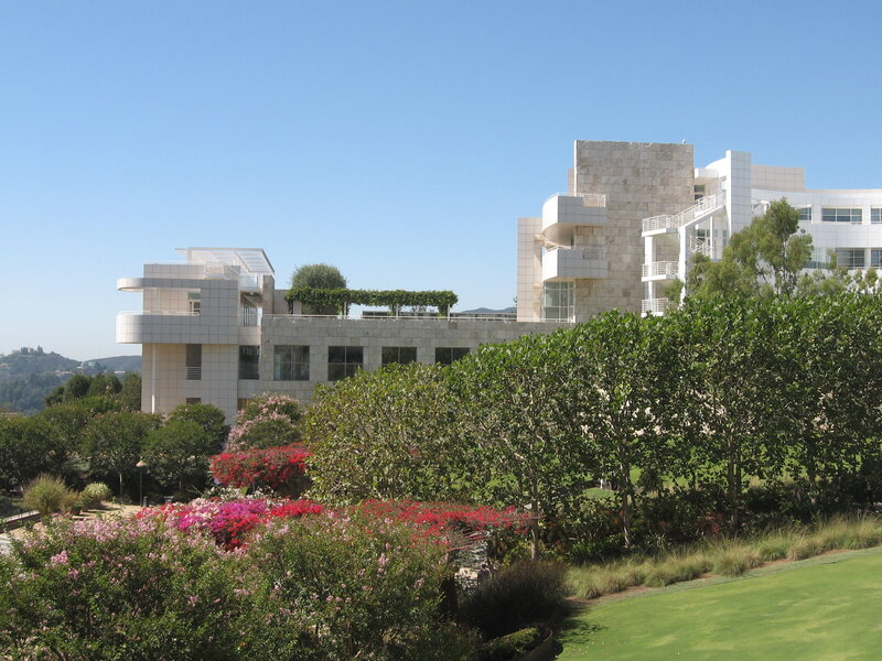 Modern building with garden